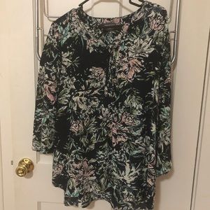 Navy Floral Blouse